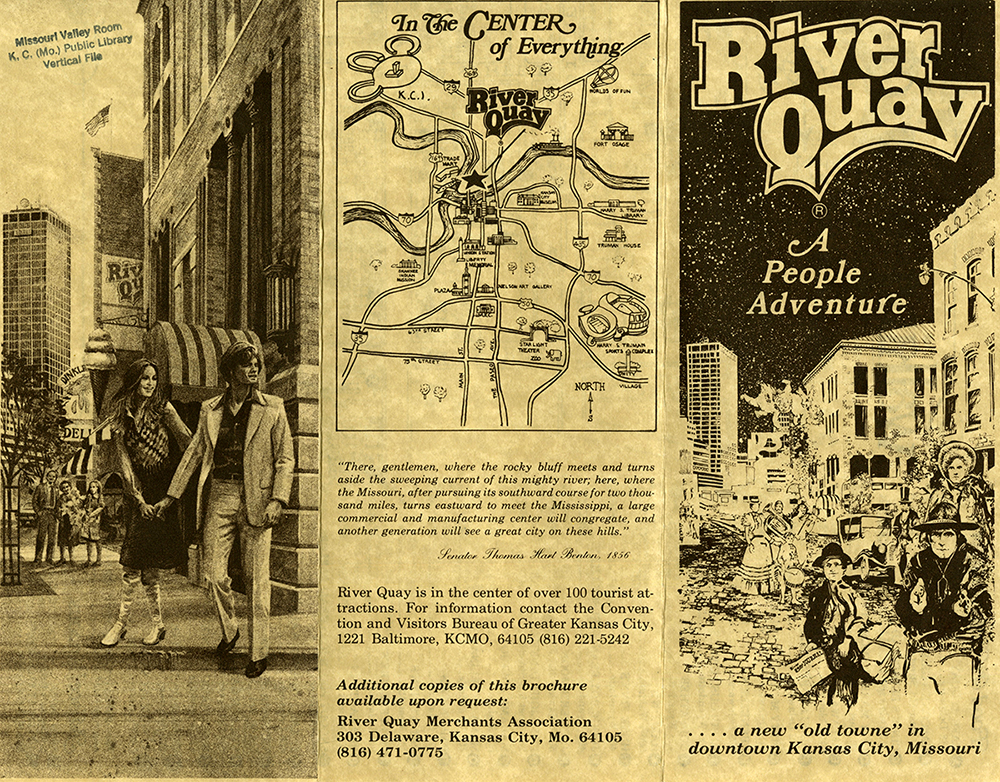 A 1975 brochure and walking tour map highlighting the many attractions during the height of River Quay’s popularity.